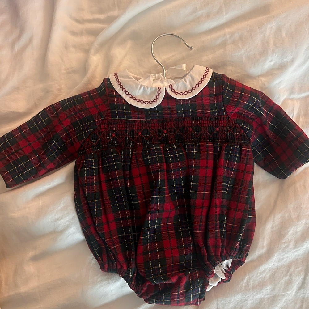 Edgehill Collection Red Plaid baby One Piece